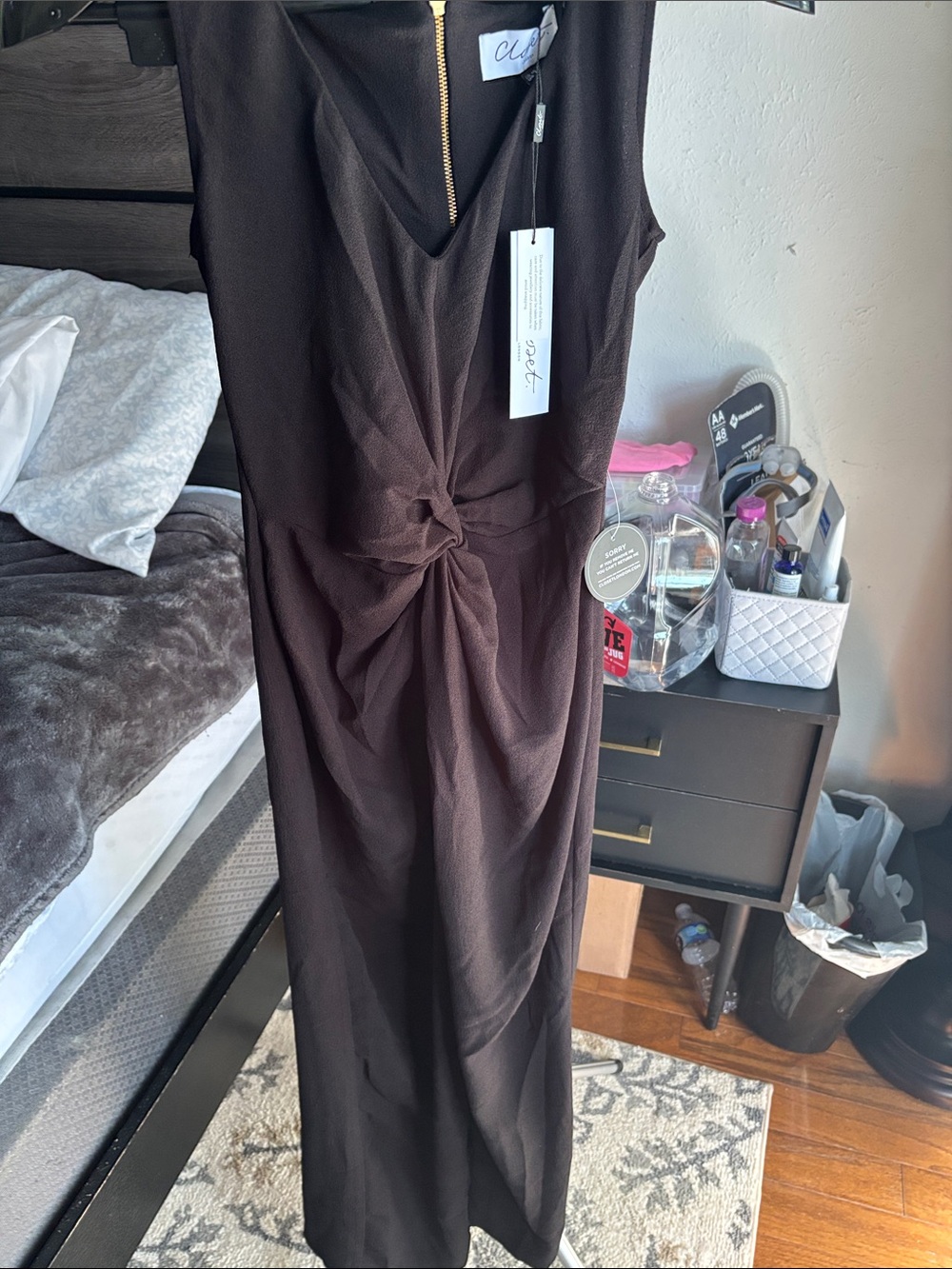 Closet Black Maxi Dress with Twist Front